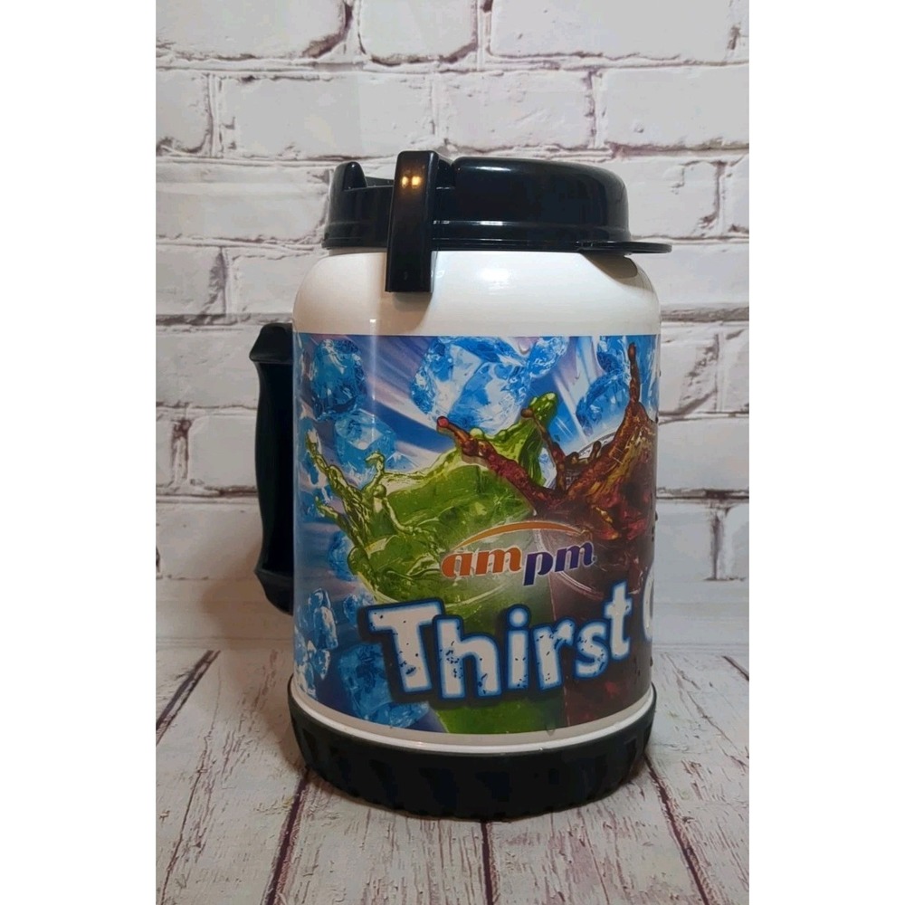 Whirley AM/PM Thirst Oasis Tire Tread Travel Mug Jug 64oz with Handle